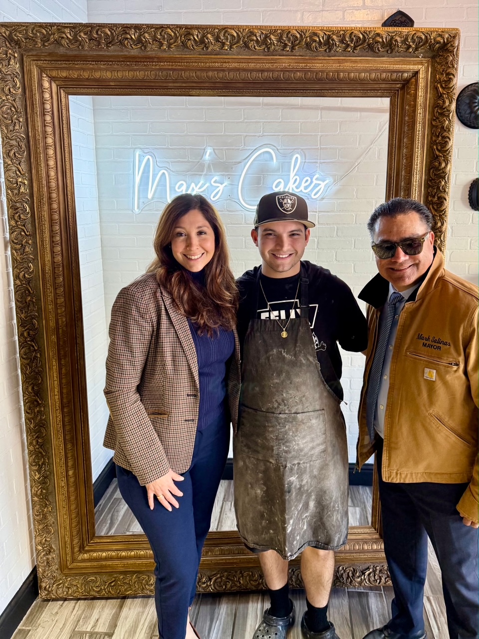 Melissa Hernandez visiting Max’s Cakes, a small business in Dublin